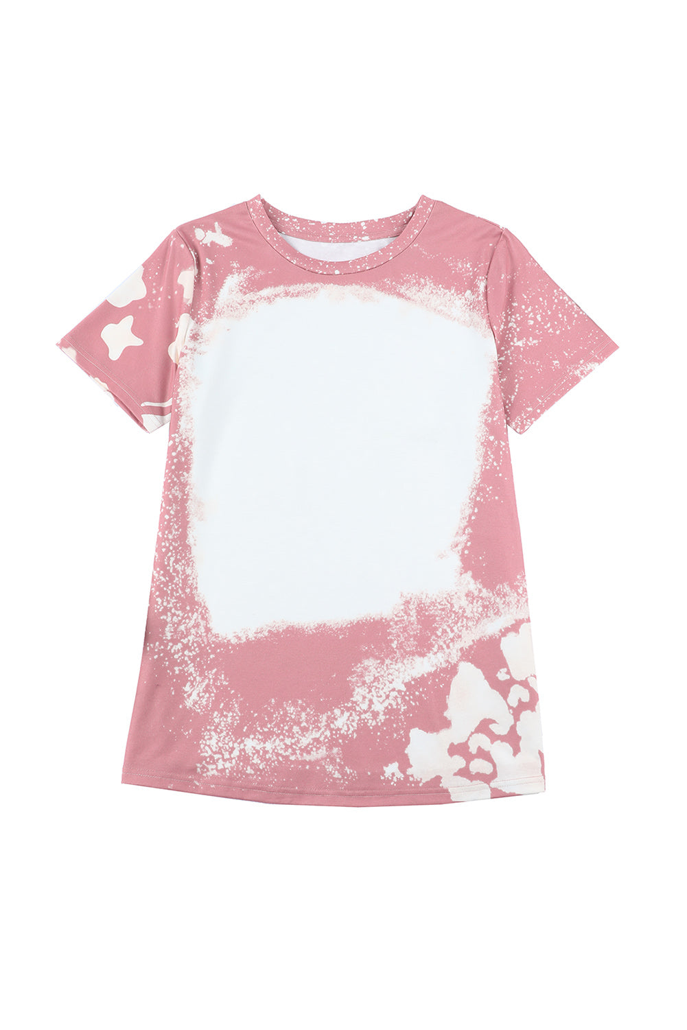 Tie Dye Colour Bleached Short Sleeve T Shirt | Pink