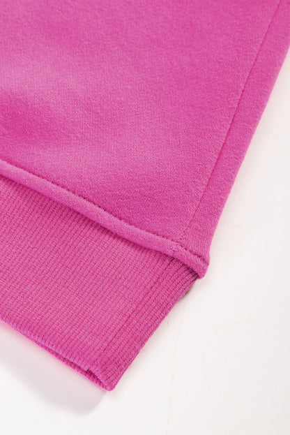 Colourblock Patchwork Drop Shoulder Ribbed Trim Sweatshirt | Sachet Pink