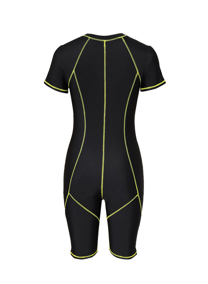 Seam Contoured Zip Front Wetsuit | Black