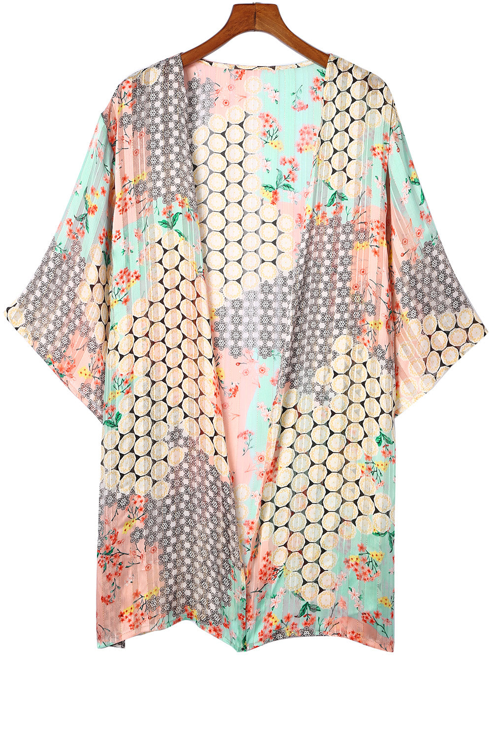 Floral Open Sheer Shimmer Kimono | Multicolour