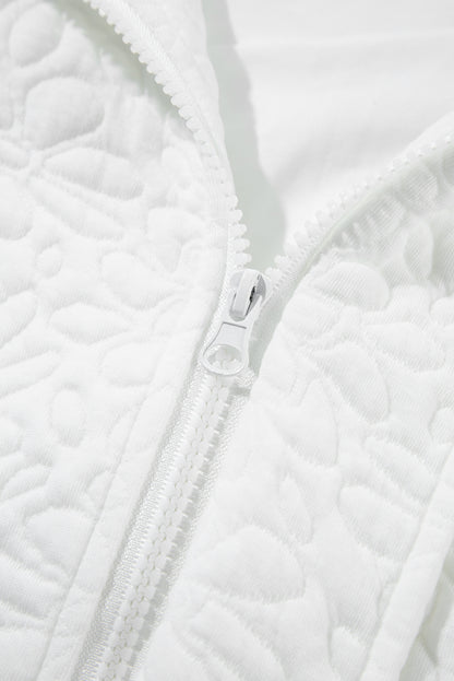 Floral Quilted Jacket | White