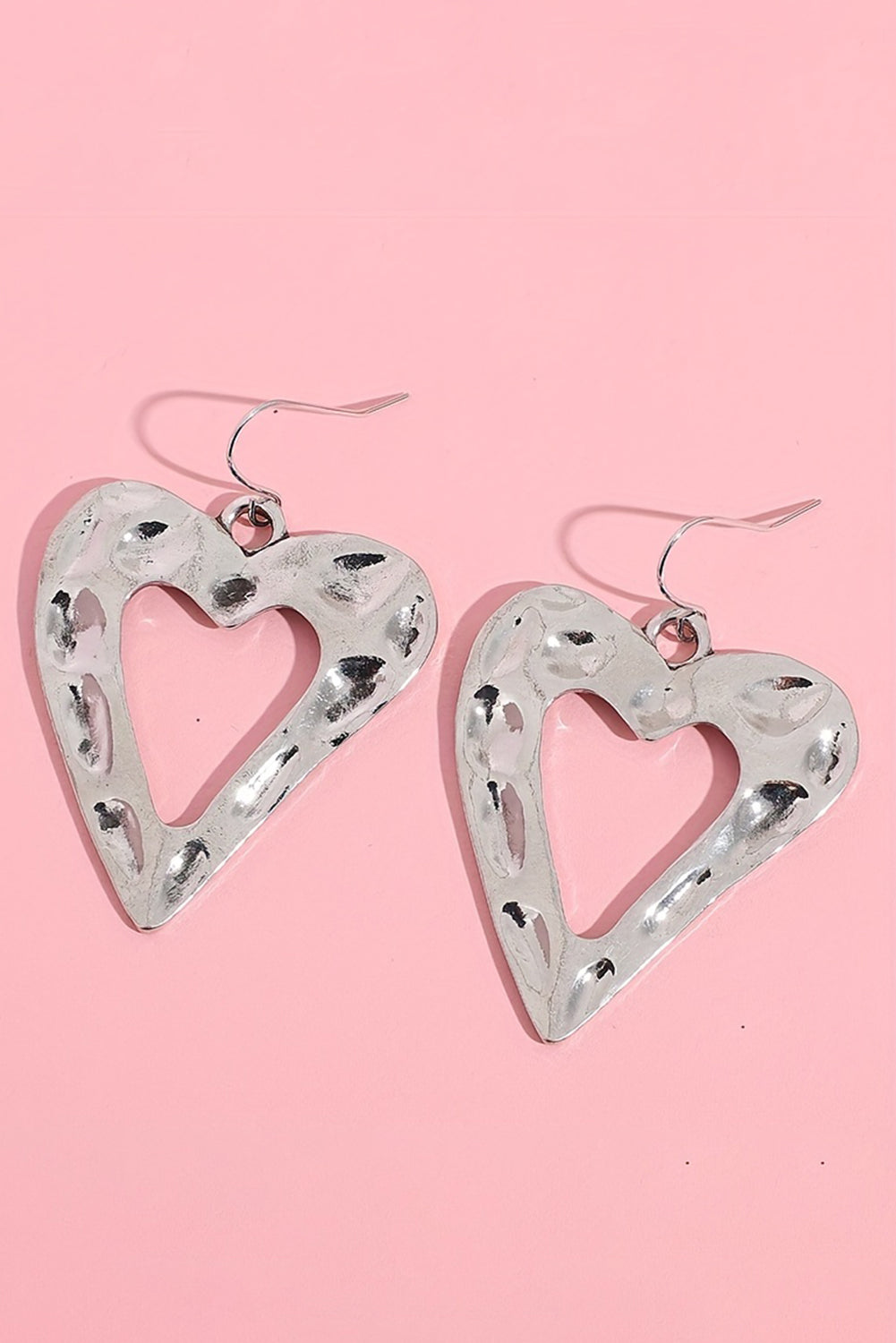 Valentine Hollowed Heart Shape Earrings | White