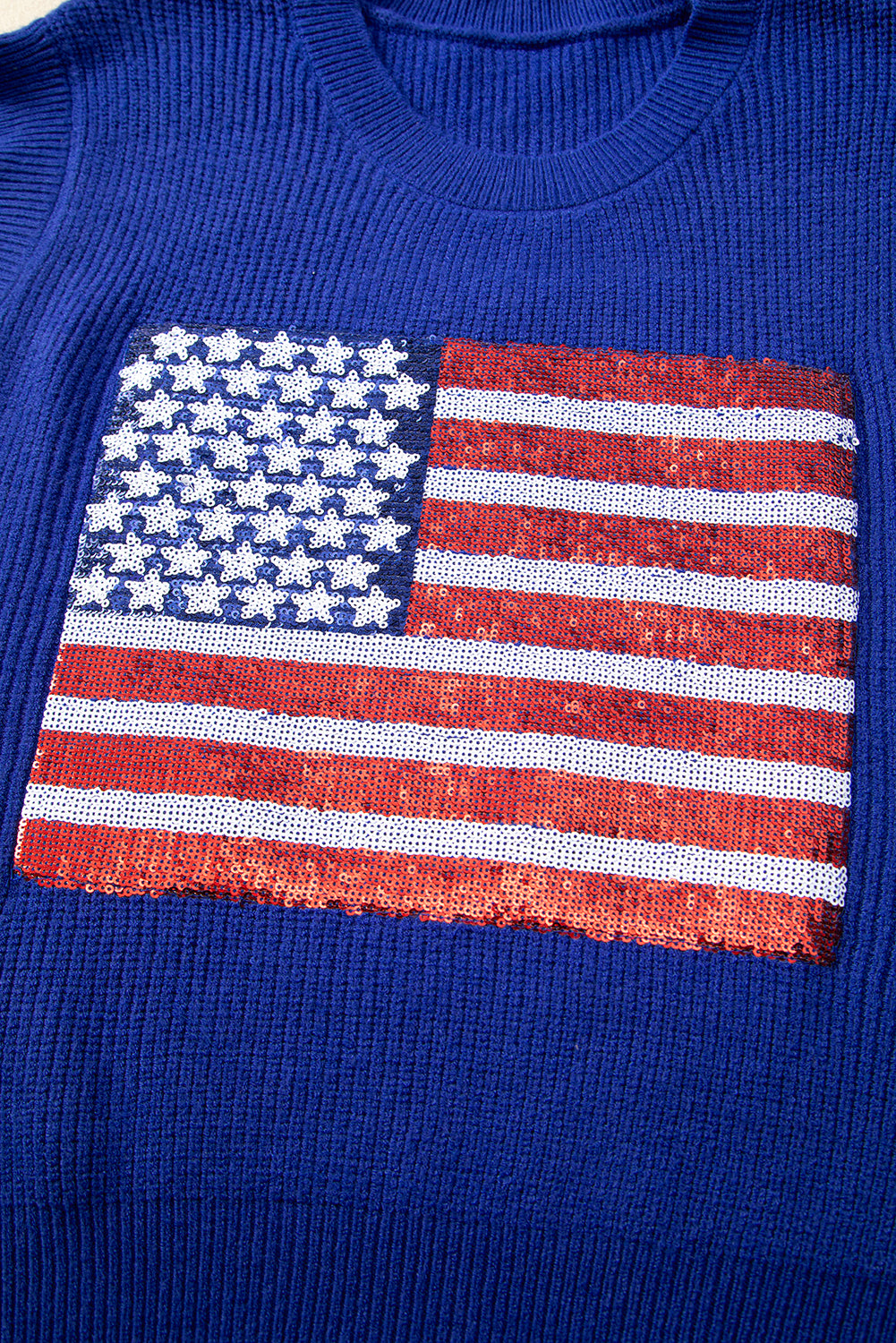 Sparkling American Flag Knitted Vest | Bluing