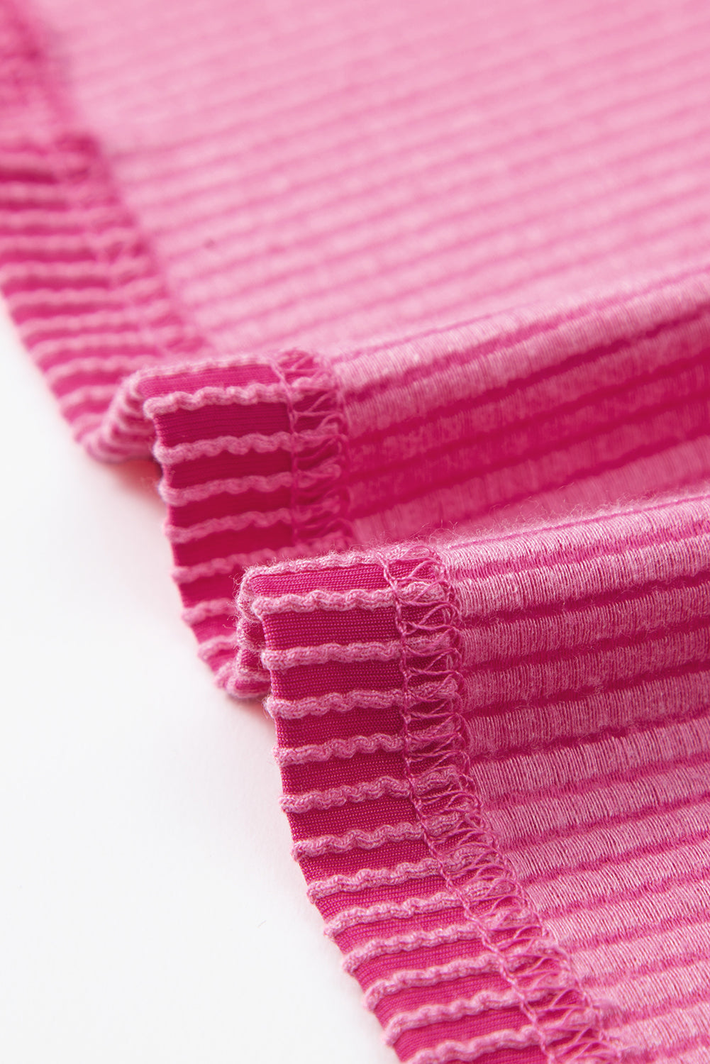 Corded Knit Pocketed Loose Fit T Shirt | Pink