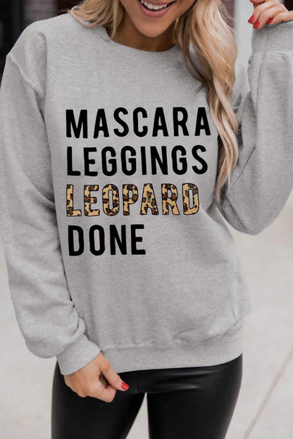 Letters Graphic Loose Sweatshirt | Gray