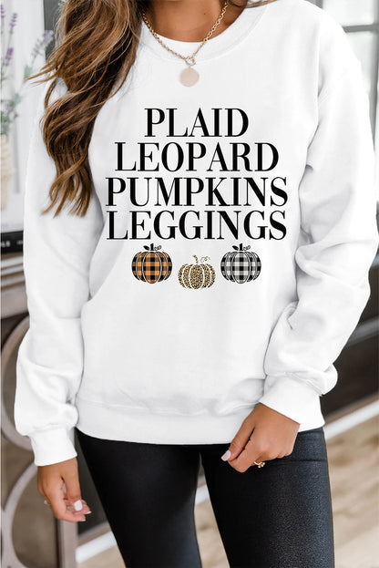 Thanksgiving Pumpkin Slogan Print Crewneck Sweatshirt | Beige