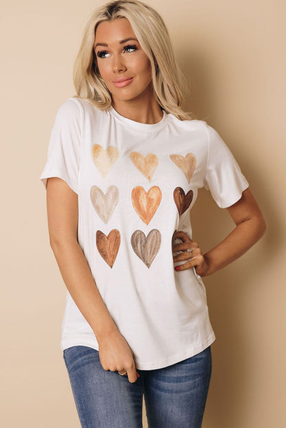 Be Kind Heart Shape Print Graphic Tee | White