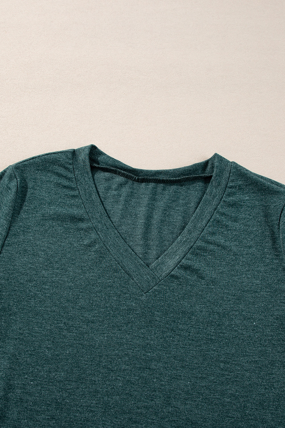 Solid Colour Long Sleeve V Neck Top | Mist Green