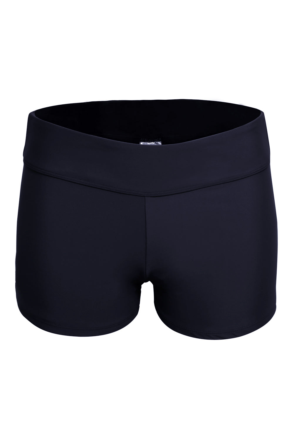 Wide Waistband Swimsuit Bottom Shorts | Black