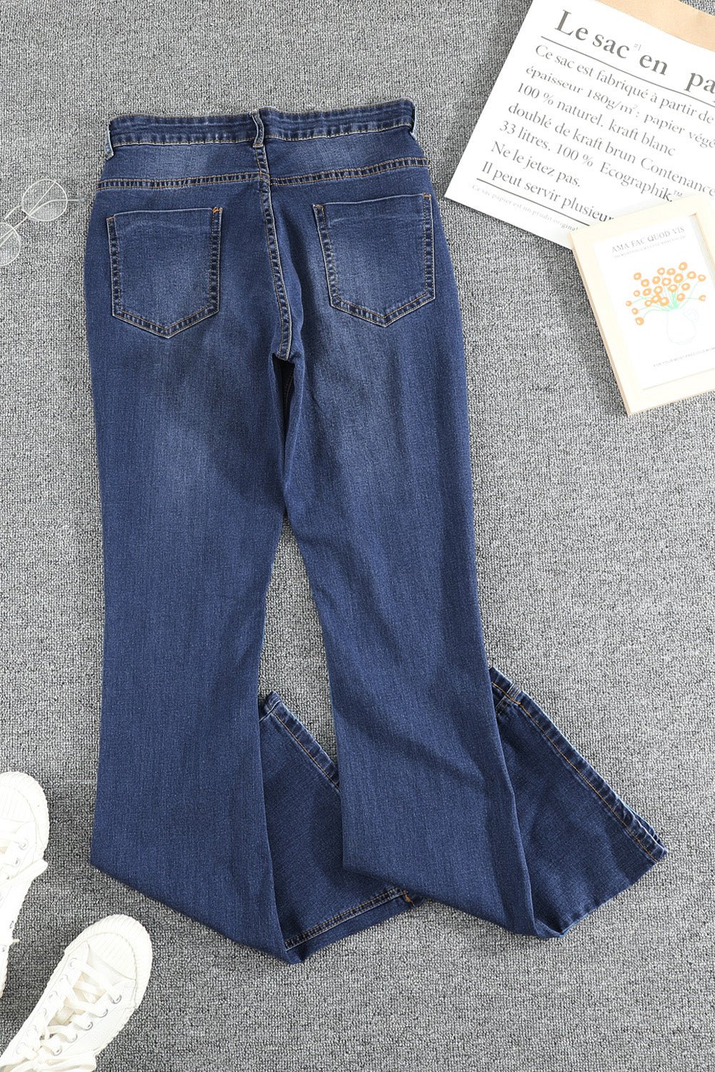 Medium  Wash Vintage Wide Leg Jeans | Blue