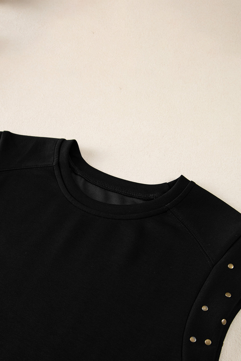 Studded Short Sleeve Top | Black