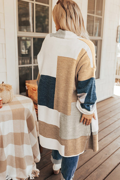 Plus Size Colourblock Knit Cardigan | Multicolour