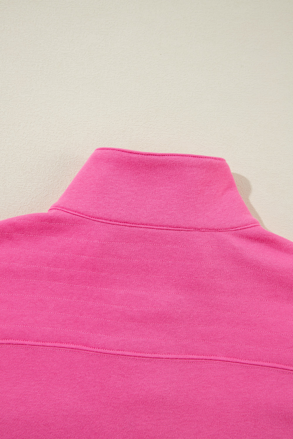 Vintage Mineral Wash Half Button Collared Sweatshirt | Bright Pink