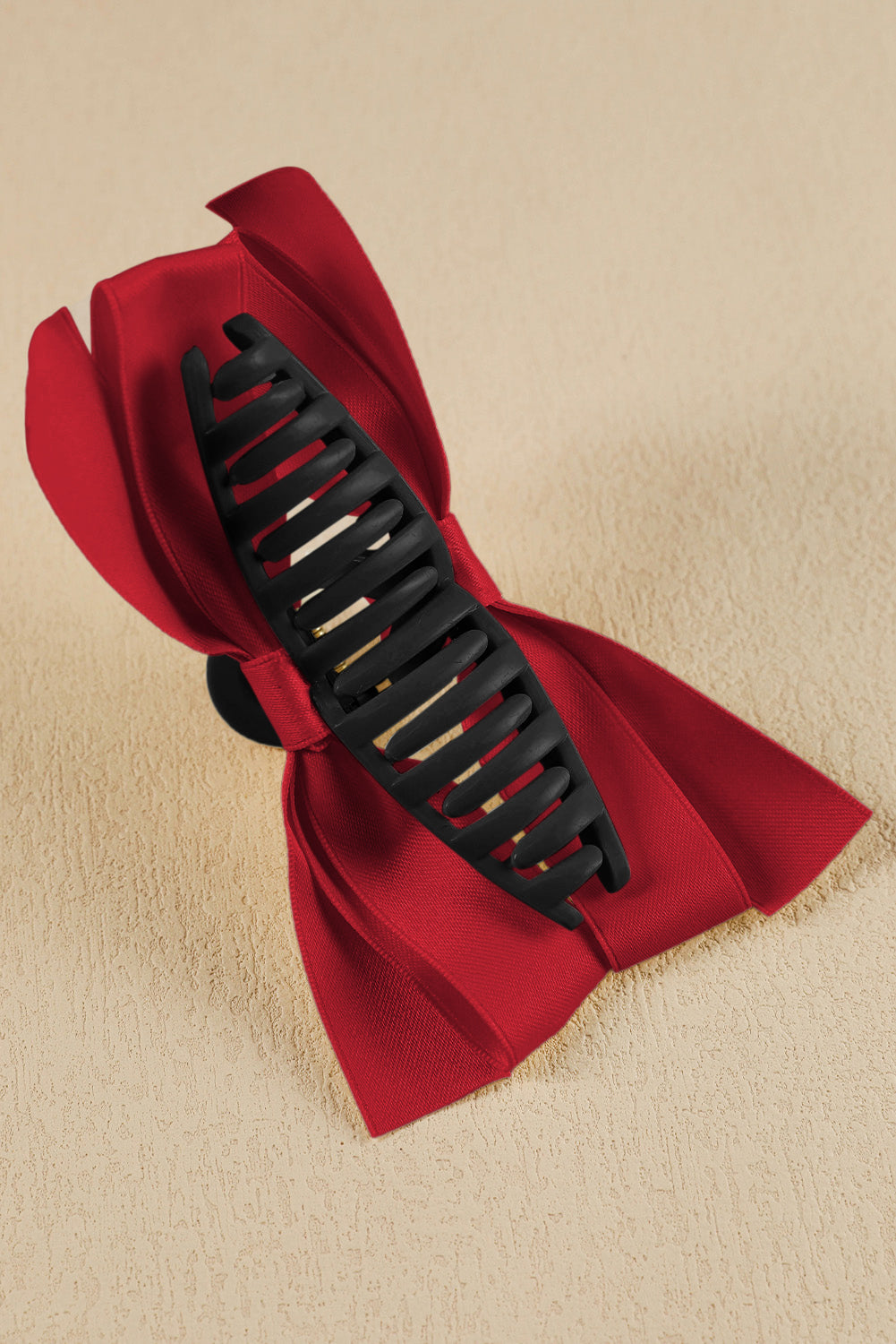 Bow Decor Large Hair Claw Clip | Fiery Red