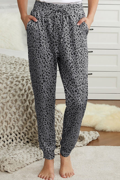 Breezy Leopard Joggers | Gray