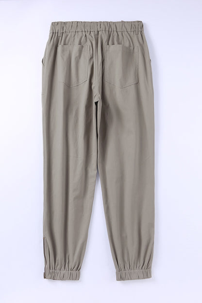 Slim Fit Pocketed Twill Jogger Pants | Green