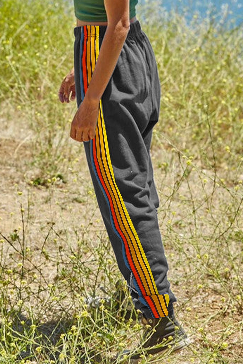 Counting Rainbows High Waist Sweatpants | Dark Grey