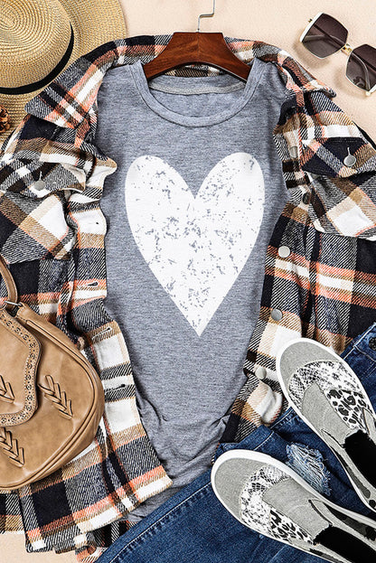 Valentine'S Day Large Heart Shape Graphic T Shirt | Gray