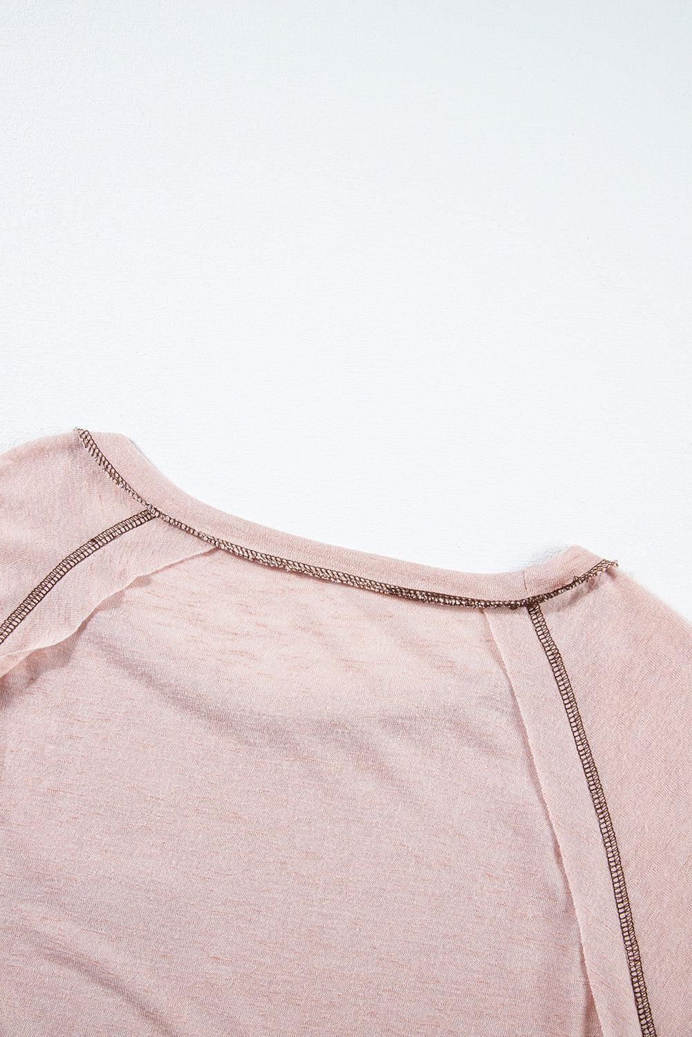 Exposed Seam Detail Loose T-Shirt | Dusty Pink