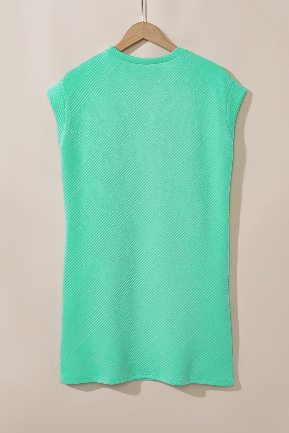 Textured Cap Sleeve T Shirt Dress | Mint Green