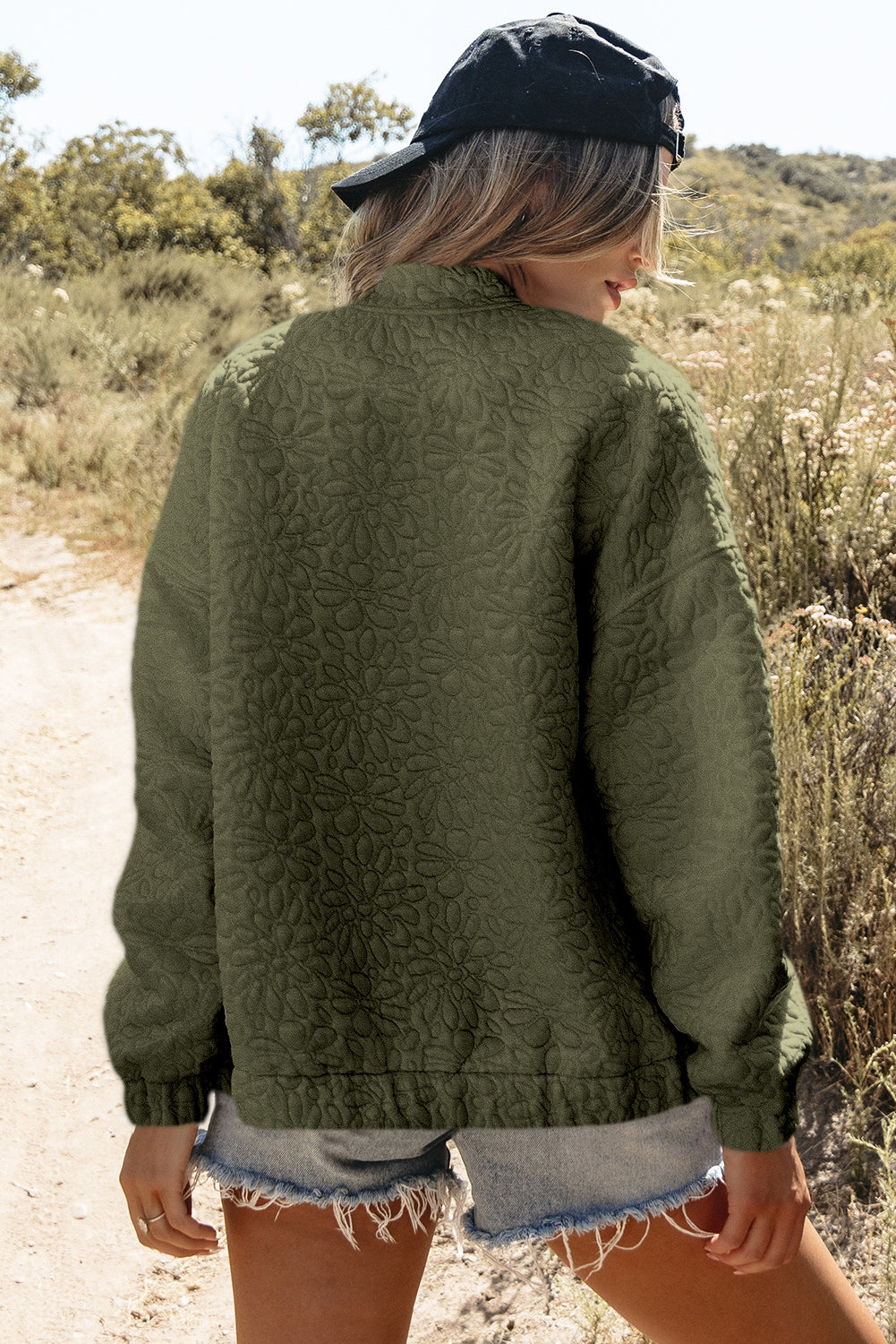 Floral Quilted Jacket | Jungle Green