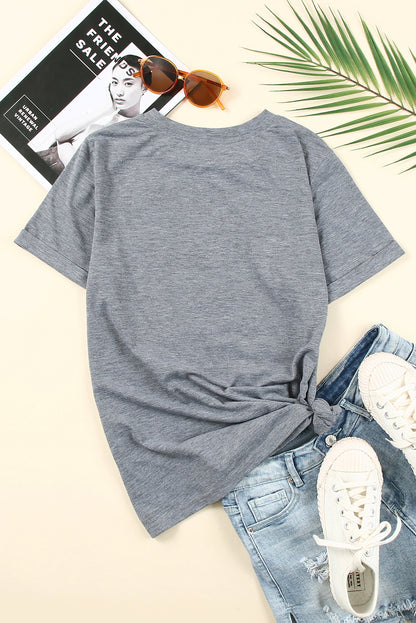 Cash Letter Print T Shirt | Gray