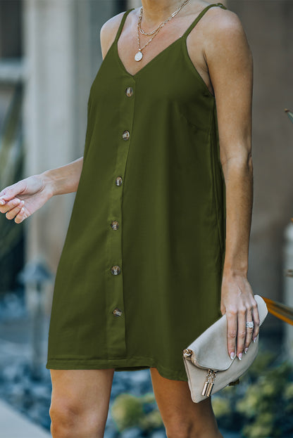 Buttoned Slip Dress | Green