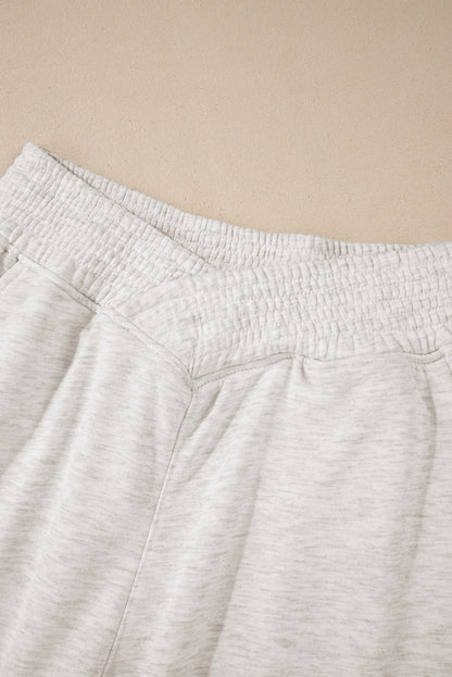 Cross-Waist Wide Leg Lounge Pants | Light Grey