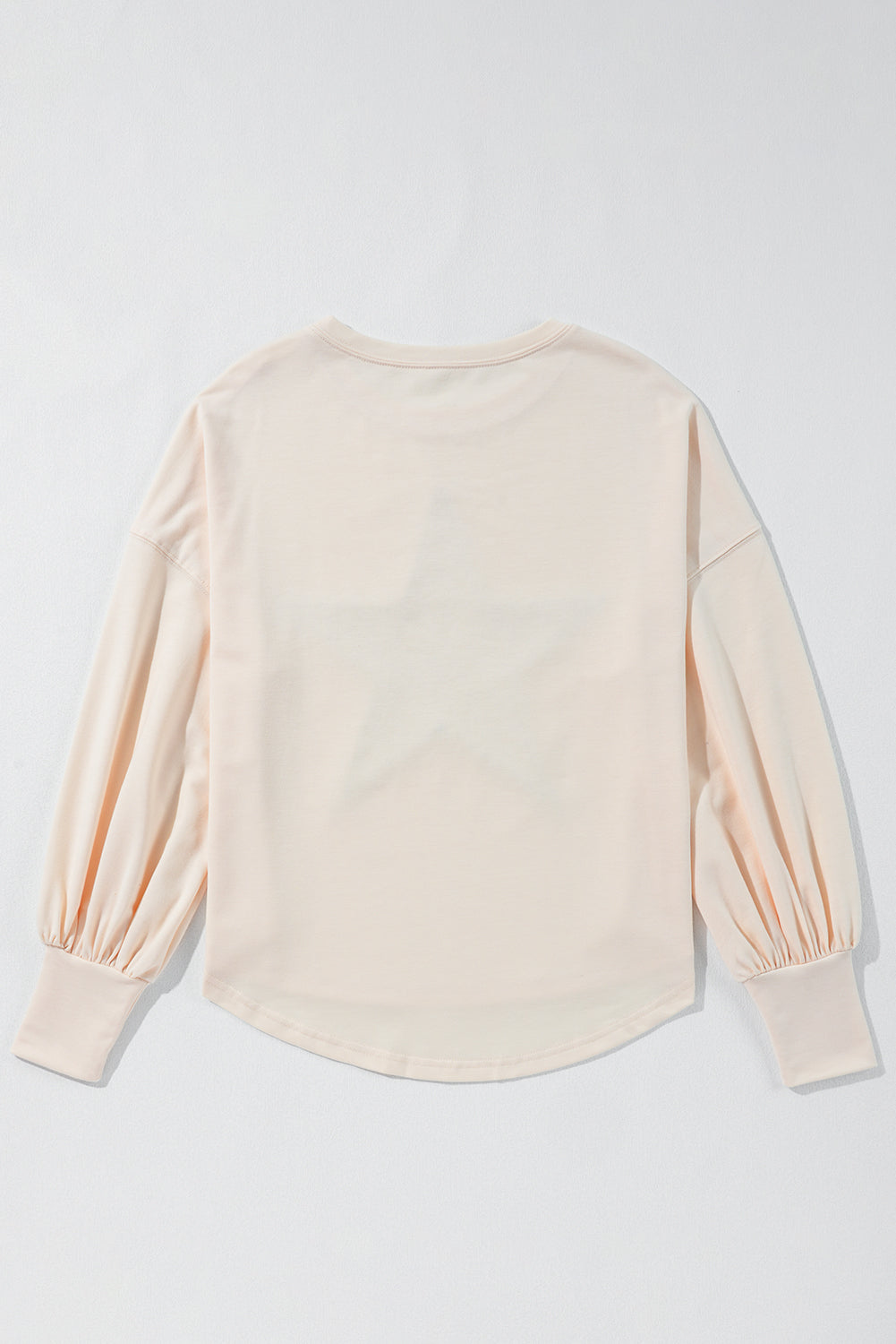 Studded Star Graphic Oversized Long Sleeve Top | Apricot