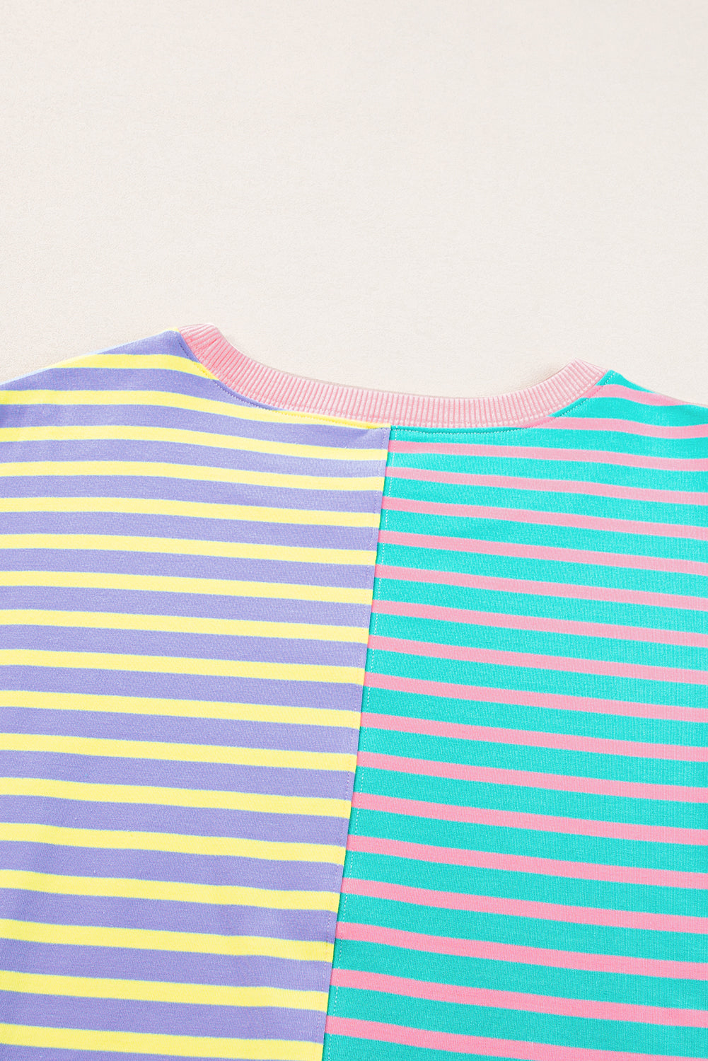 Colourblock Drop Shoulder Oversize Sweatshirt | Sky Blue Stripe