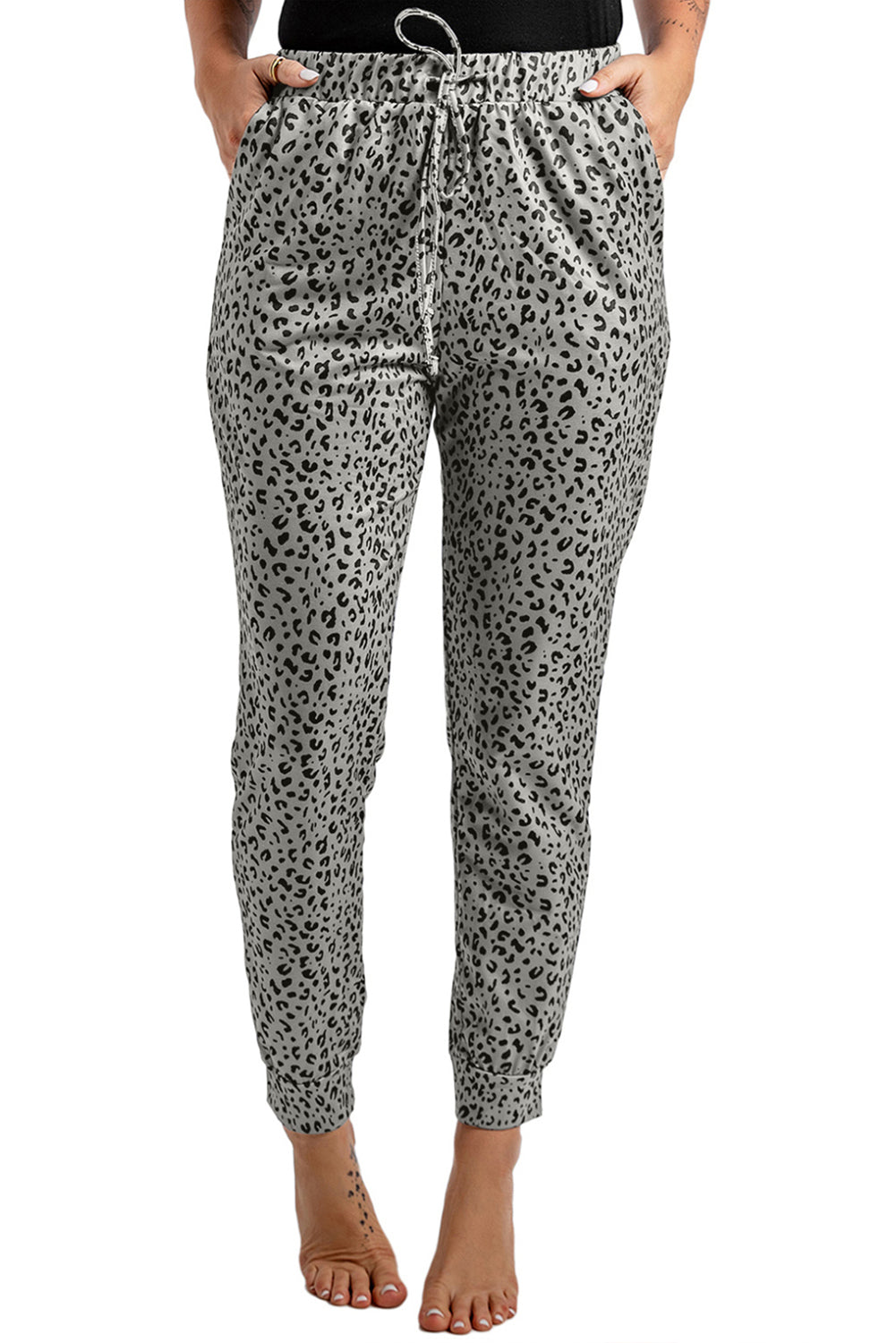 Breezy Leopard Joggers | Khaki