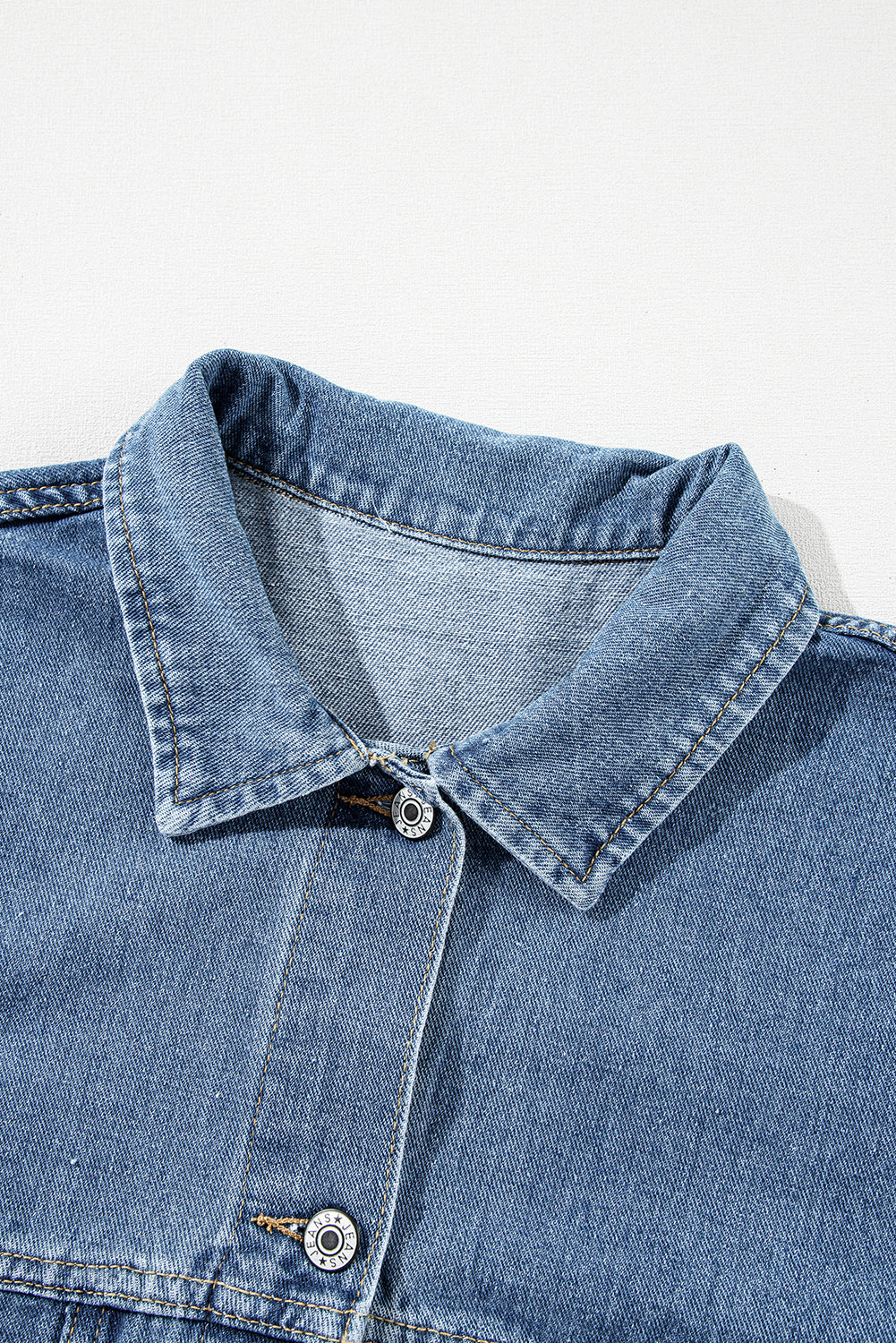 Washed Oversize Pocketed Denim Jacket | Light Blue