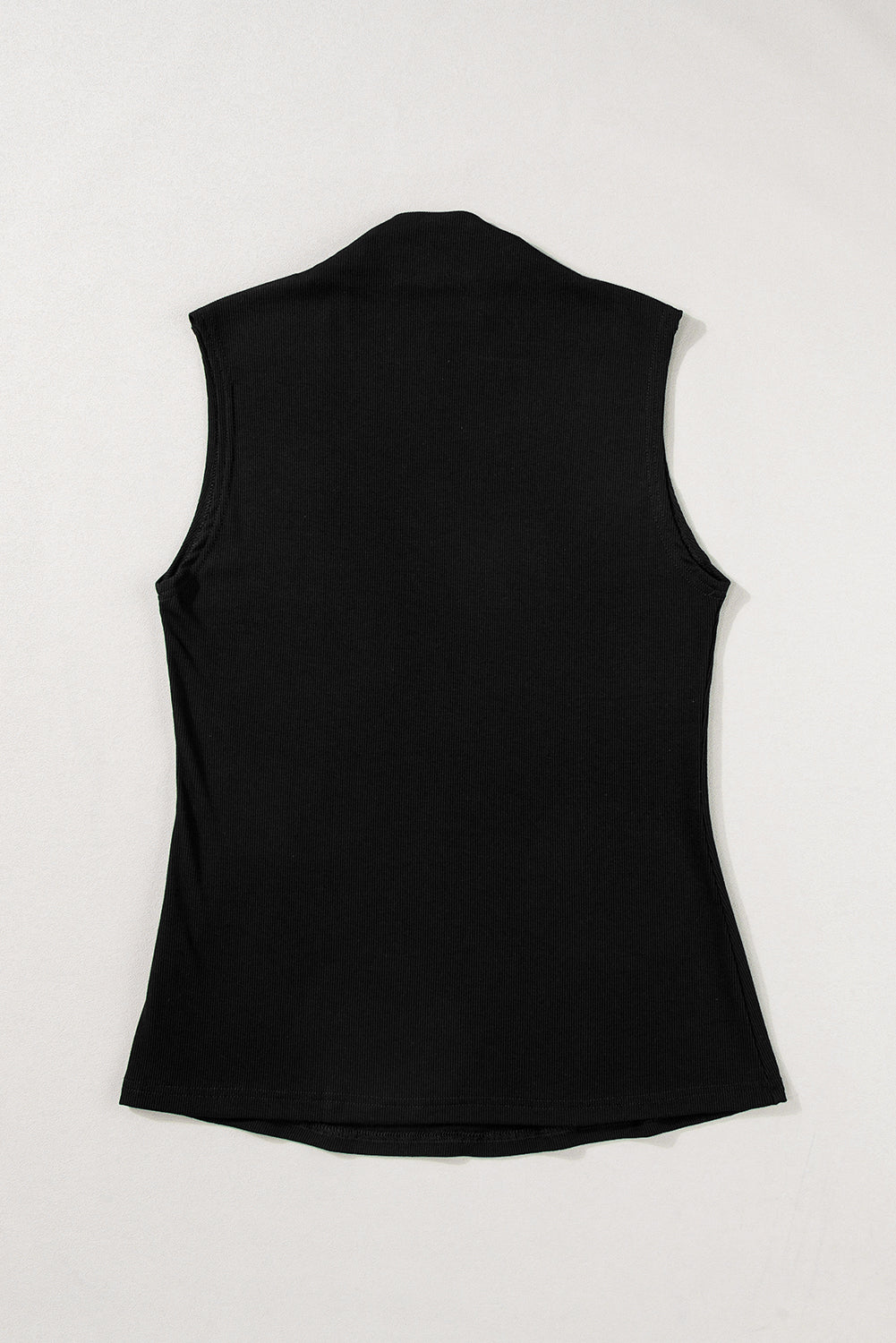 Solid Mock Neck Tank Top | Black