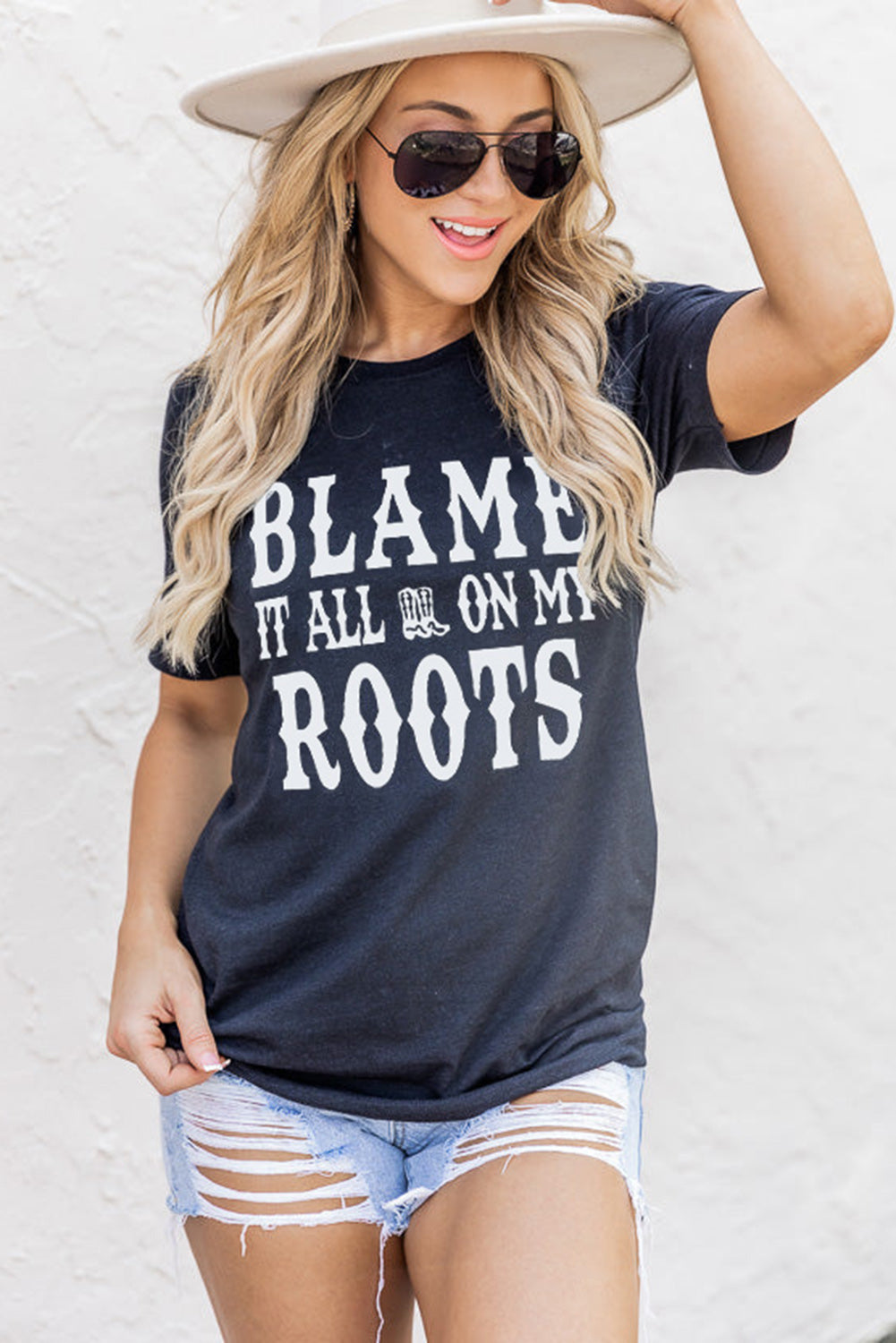 Blame It All On My Roots Graphic Tee | Black