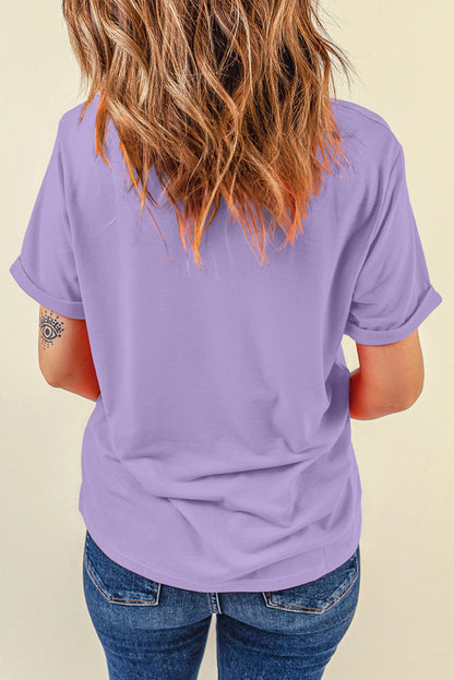 Sequin Mardi Gras Graphic T Shirt | Wisteria