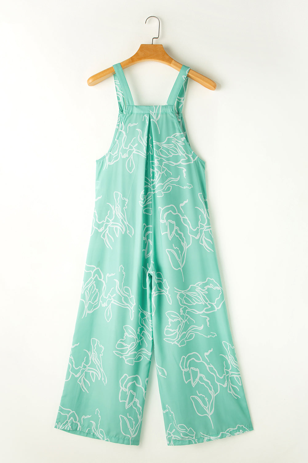 Printed Bib Wide Leg Overalls | Moonlight Jade