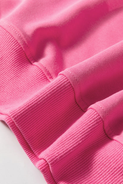 Colourblock Patchwork Drop Shoulder Sweatshirt | Bright Pink