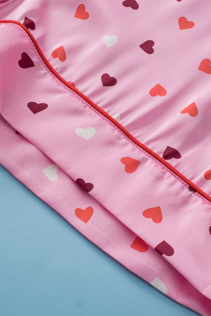 Valentine Heart Shape Print Plus Size Sleepwear | Pink