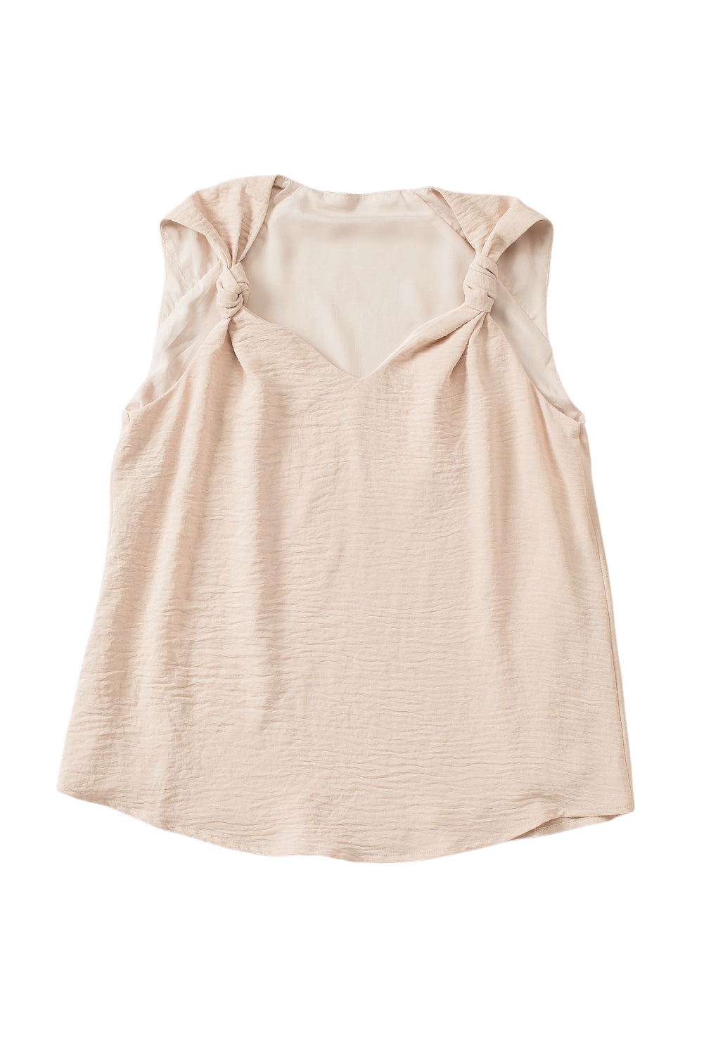 V Neck Knotted Shoulder Vest | Apricot