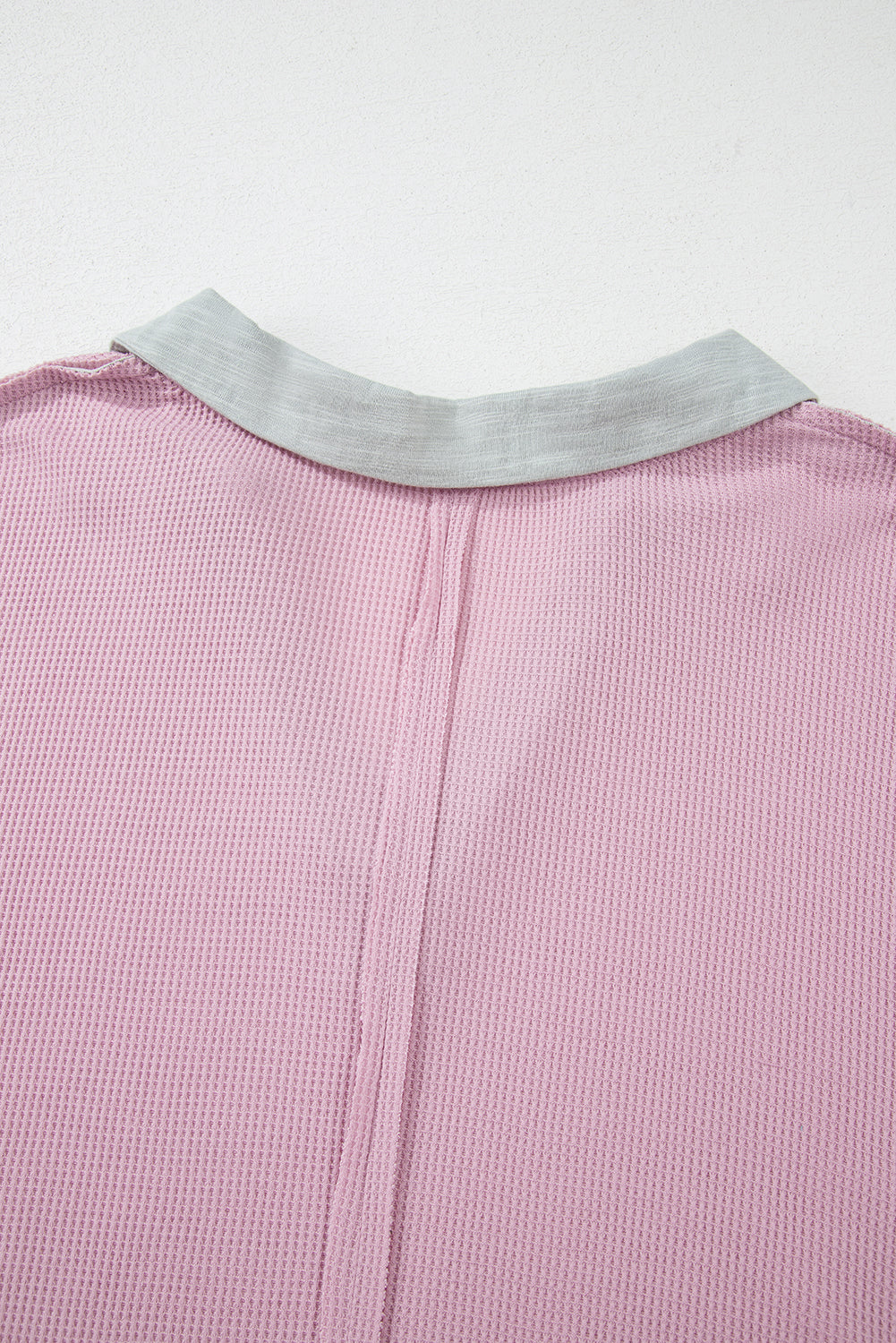 Plus Size Exposed Seam Waffle Knit Top | Pink