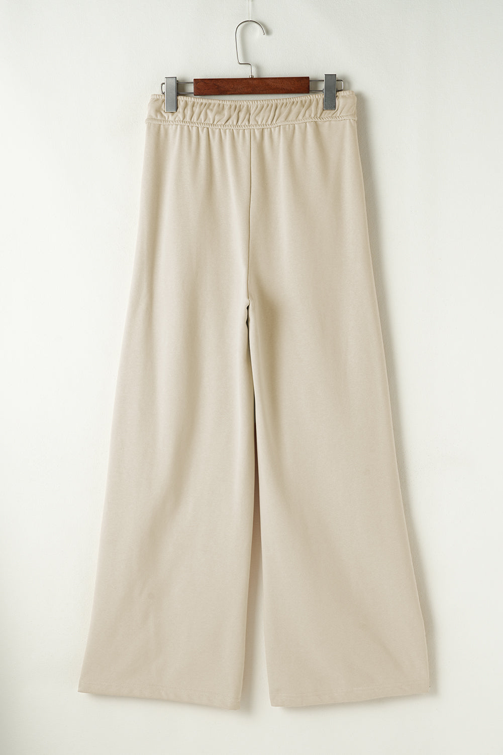 Loop Drawstring Casual Wide Leg Pants | Apricot