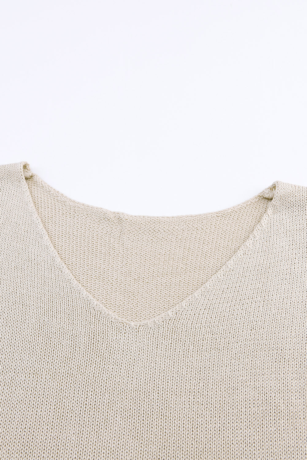 Lightweight Knit Fringe Hem Loose Sweater | Khaki