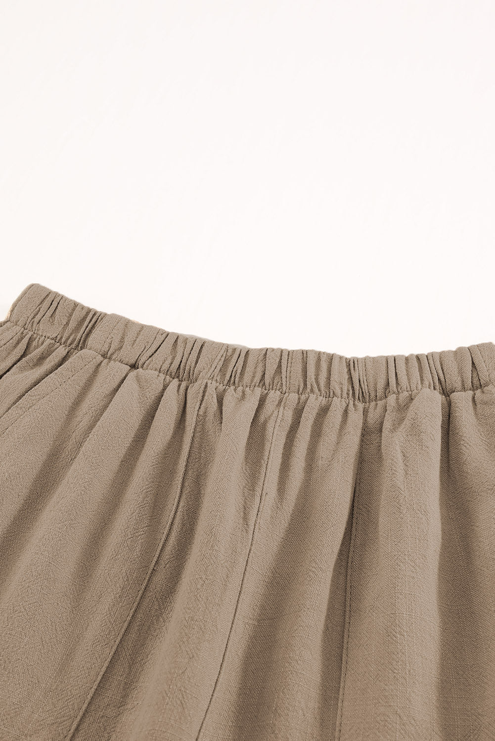 High Waist Pocketed Ruffle Shorts | Khaki