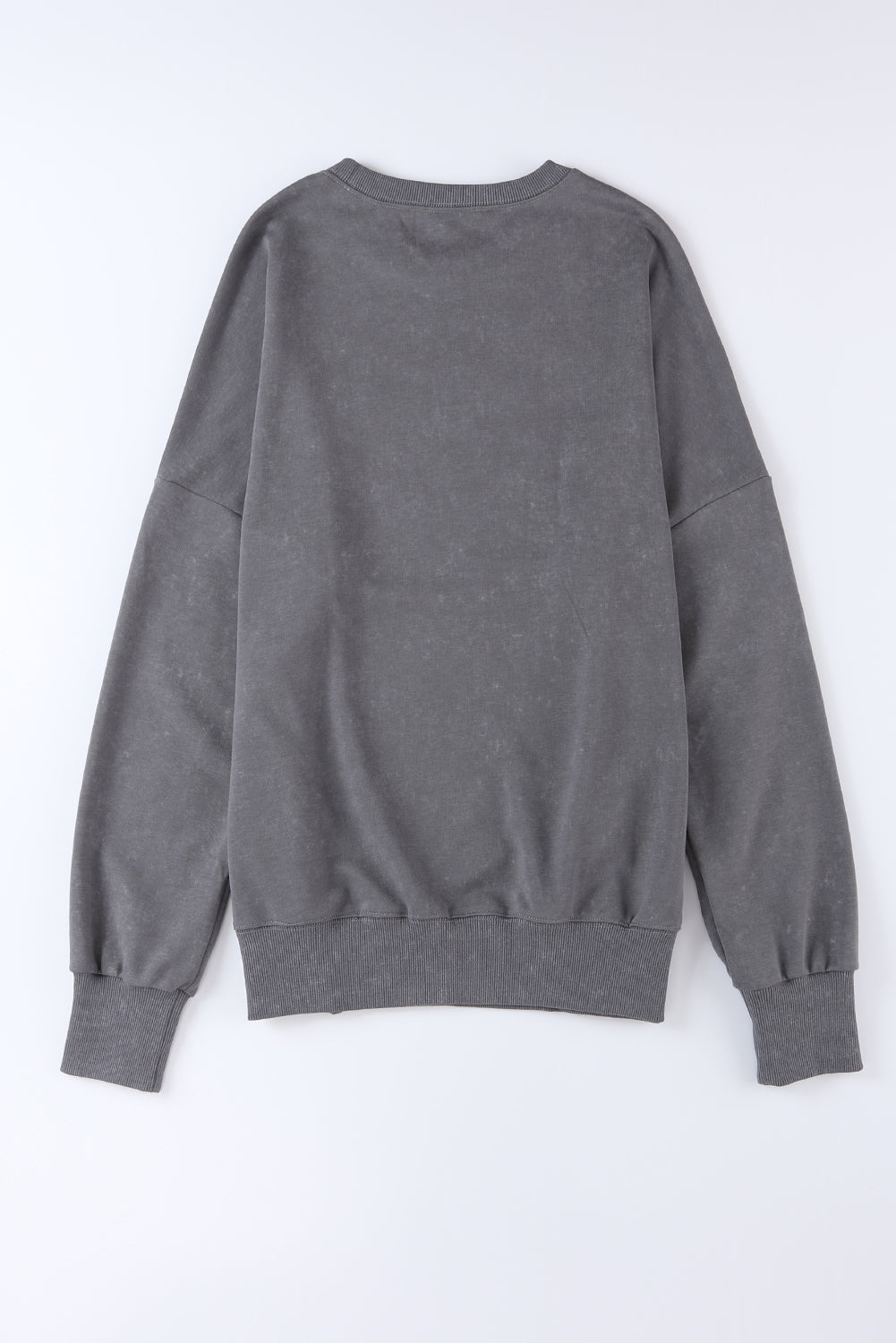 Drop Shoulder Ribbed Trim Oversized Sweatshirt | Gray