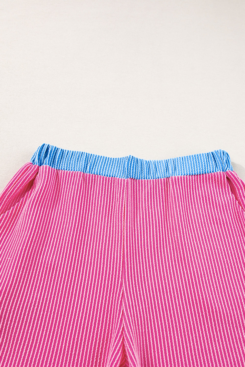 Corded Contrast Trim Sleeveless Top And Shorts Set | Bright Pink