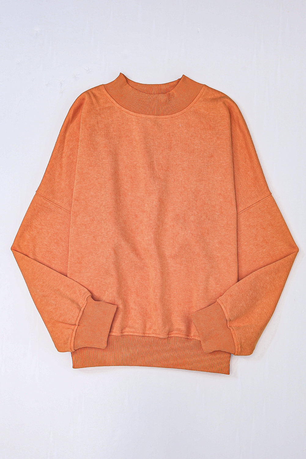 Drop Shoulder Crew Neck Pullover Sweatshirt | Orange