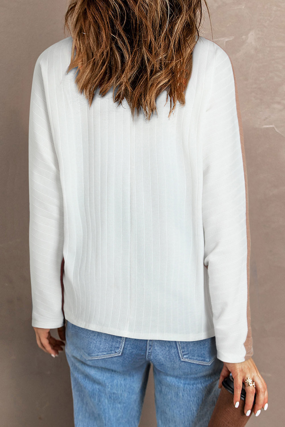 Colourblock Dolman Knit Top | Apricot