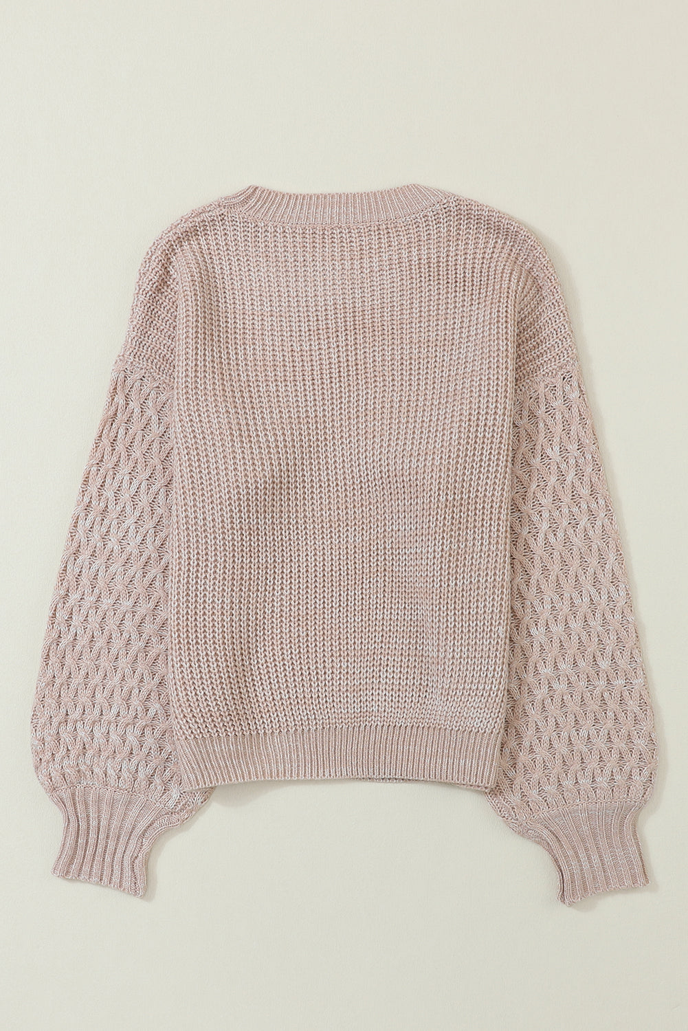 Cable Knit Sleeve Drop Shoulder Sweater | Parchment