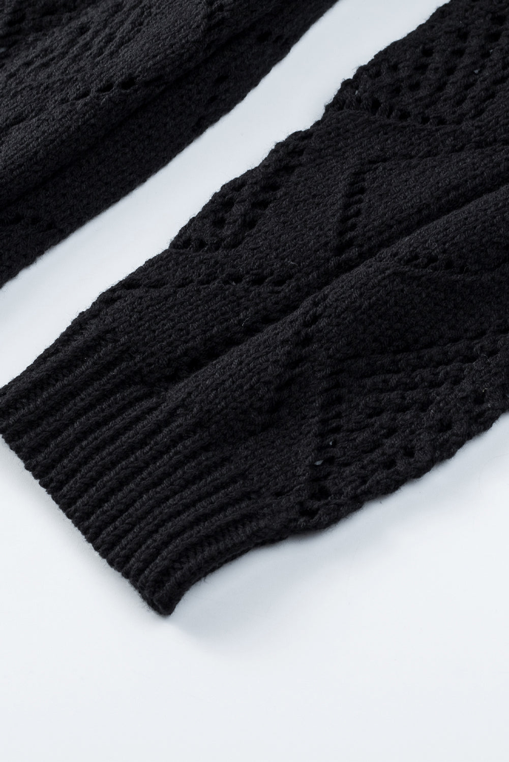 Hollow-Out Openwork Knit Cardigan | Black