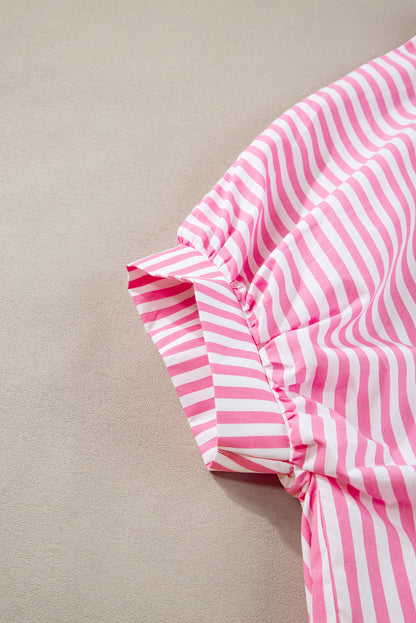 Dolman Sleeve Oversize Shirt | Pink Stripe